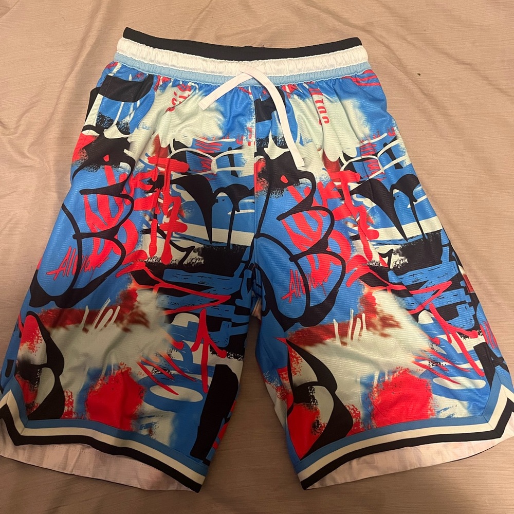 Blue Graffiti shorts